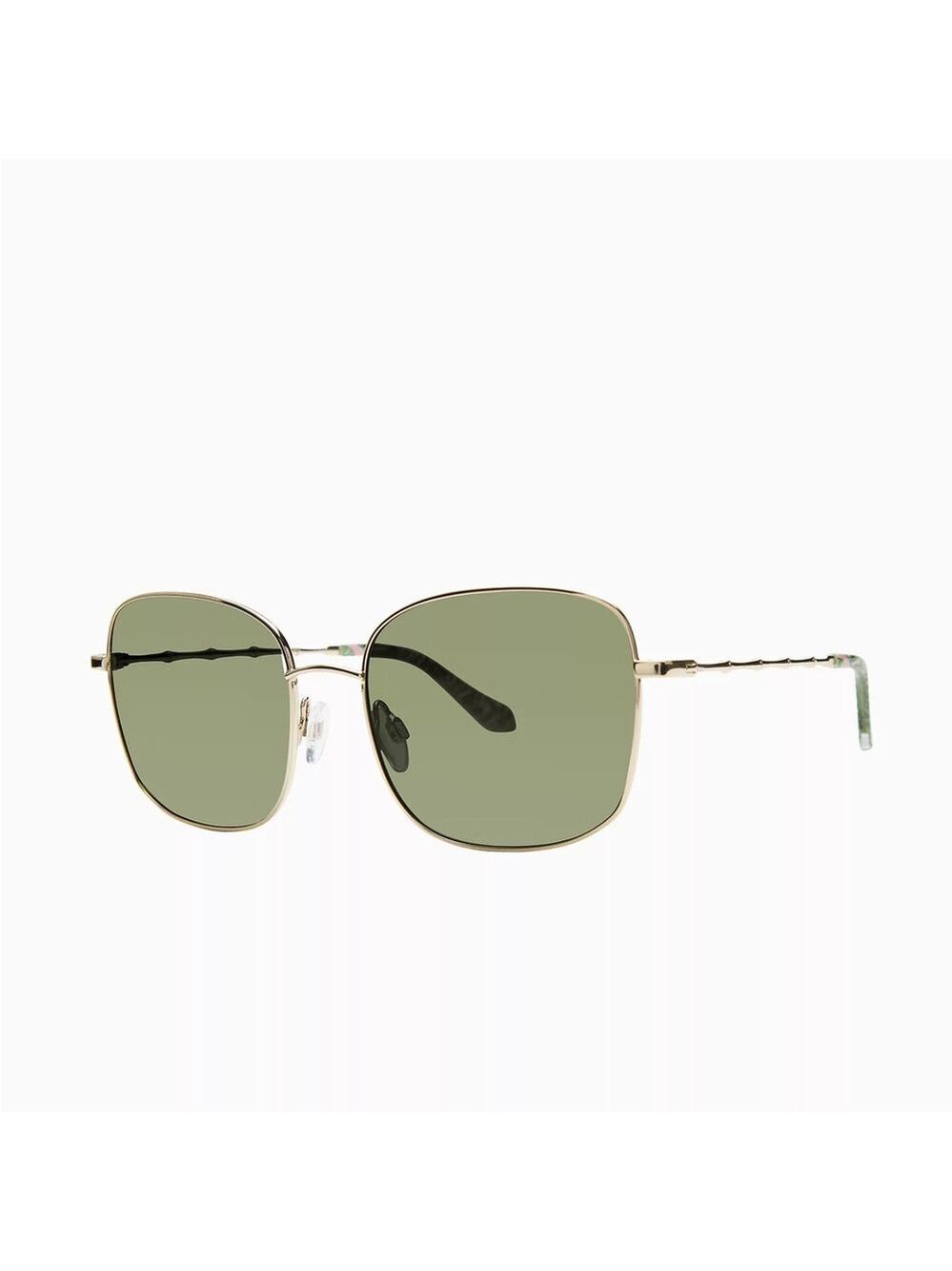 Lilly Pulitzer White Tiger Rock Sunglasses Gold Metallic-NWT